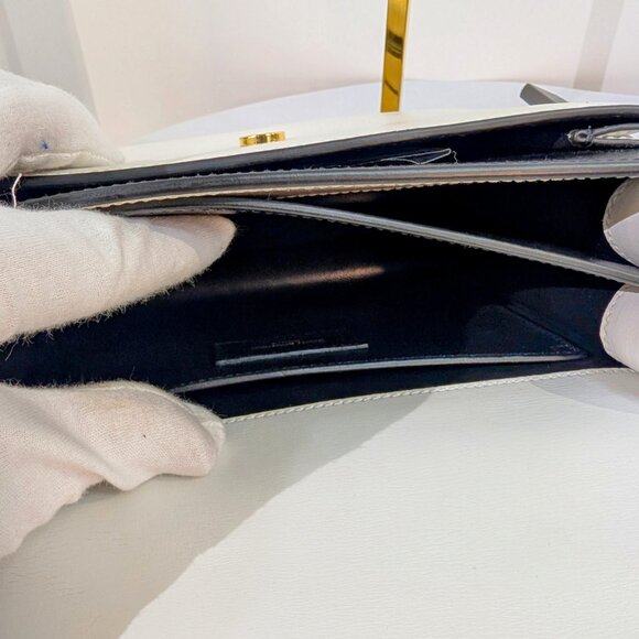 Yves Saint Laurent (YSL) Sunset Black and White Calfskin Shoulder Bag - Picture 13 of 16